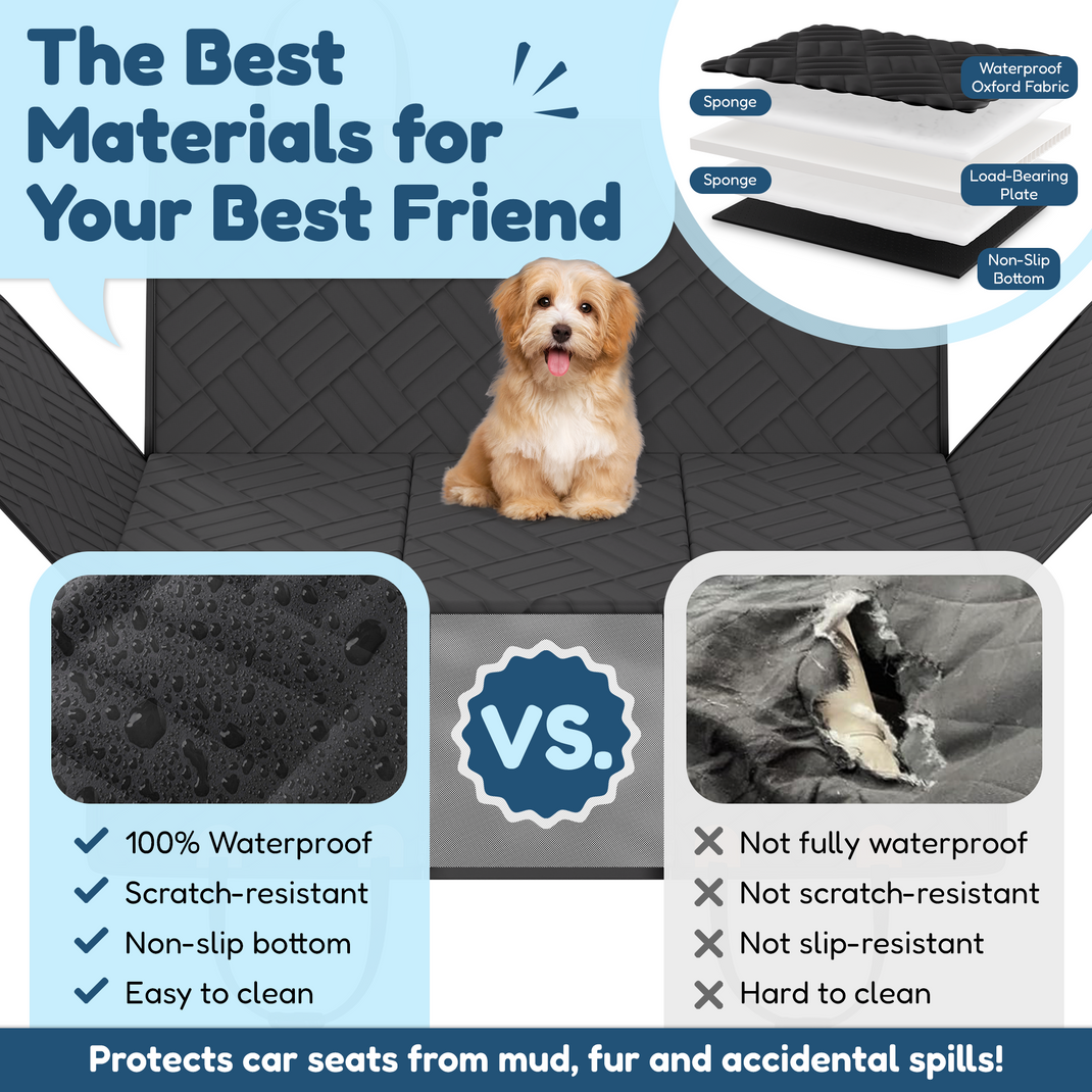 Hard bottom dog car seat cover material construction