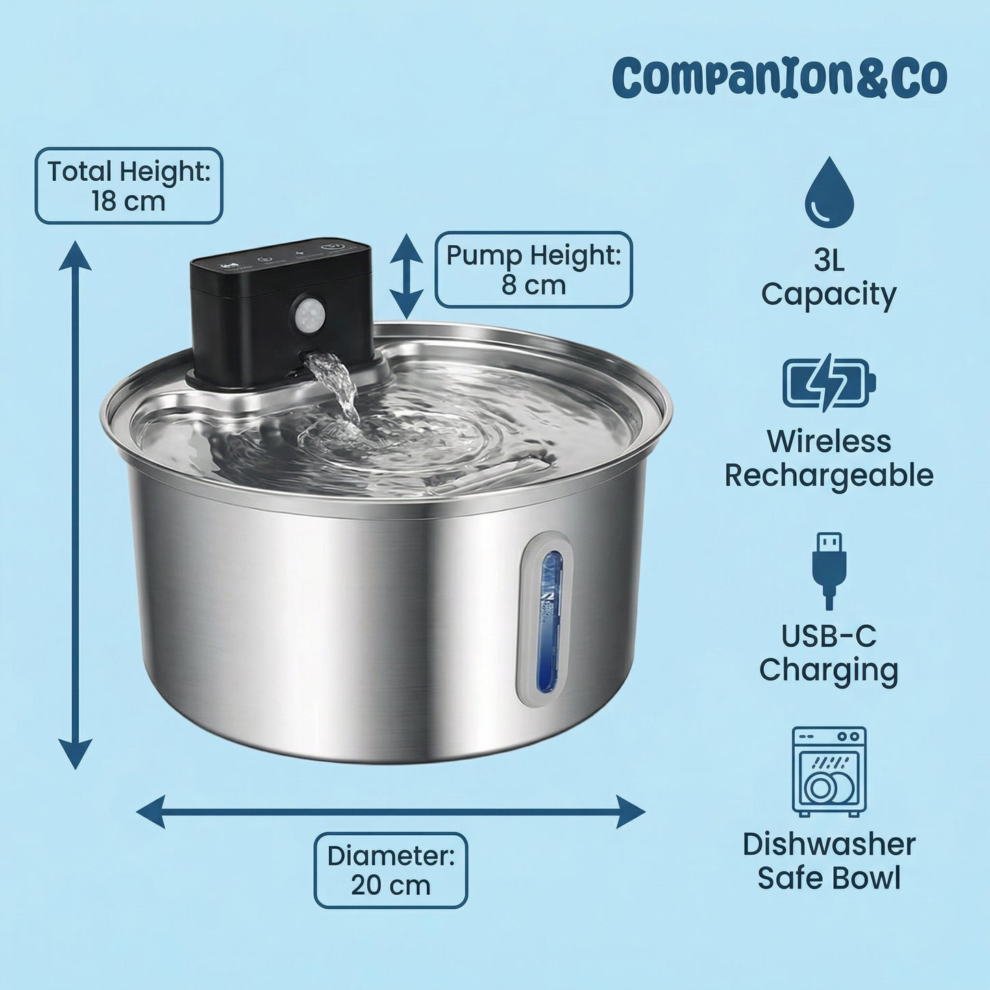 Companion&Co™ Pet Water Fountain